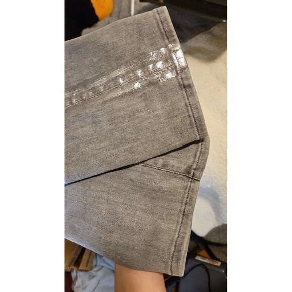 Frame Le High Straight Field Foil Tux Gray Womens Ankle Jeans Sz 25 - Picture 9 of 16